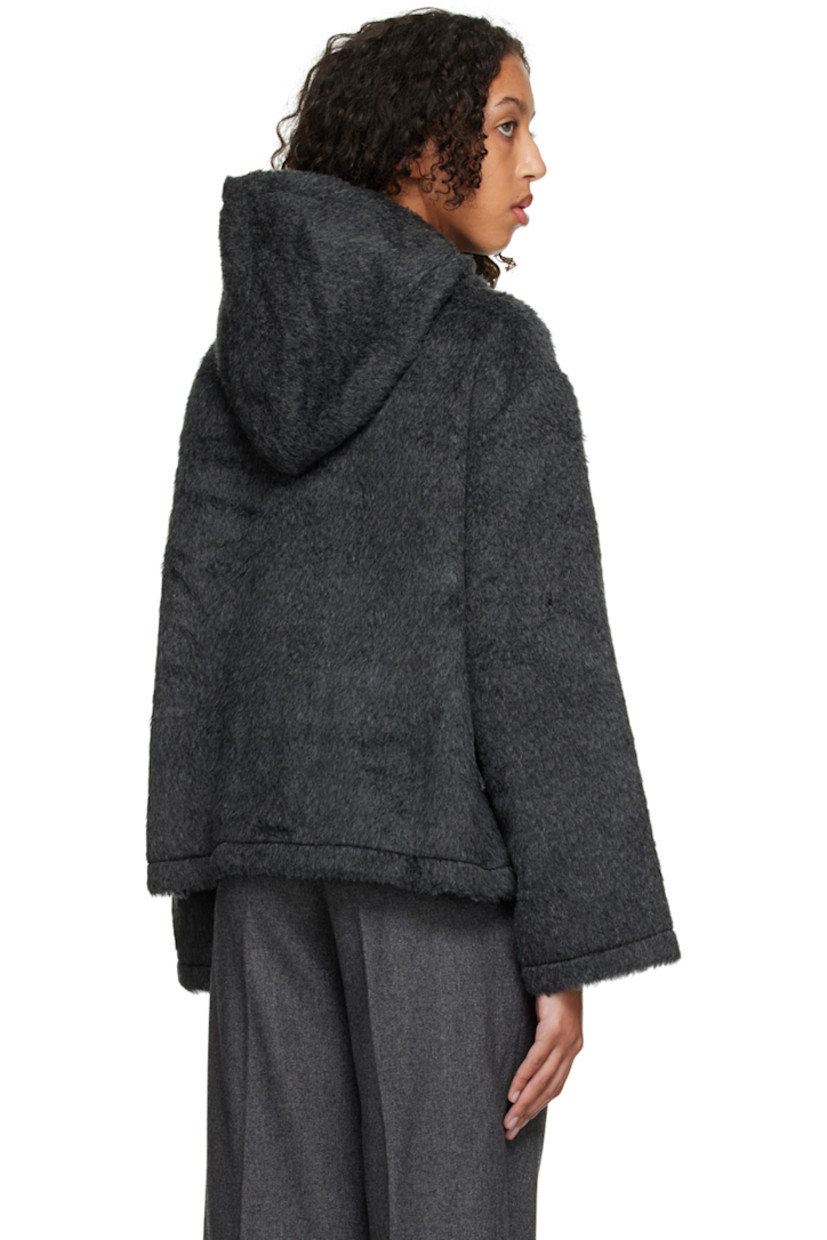 Shag knit wool and alpaca-blend hoodie. Textile logo flag at side seam.

Supplier color: Charcoal