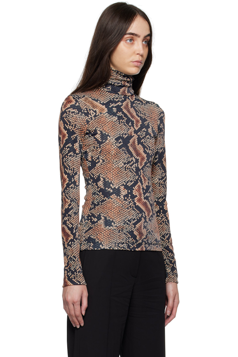 Viscose jersey pullover. 

· Turtleneck 
· Graphic pattern printed throughout

Supplier color: Snake print