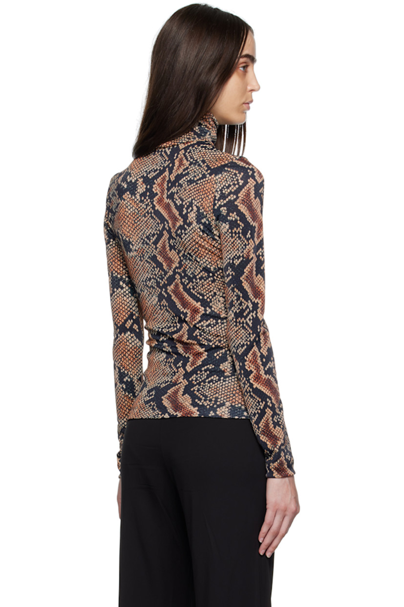 Viscose jersey pullover. 

· Turtleneck 
· Graphic pattern printed throughout

Supplier color: Snake print