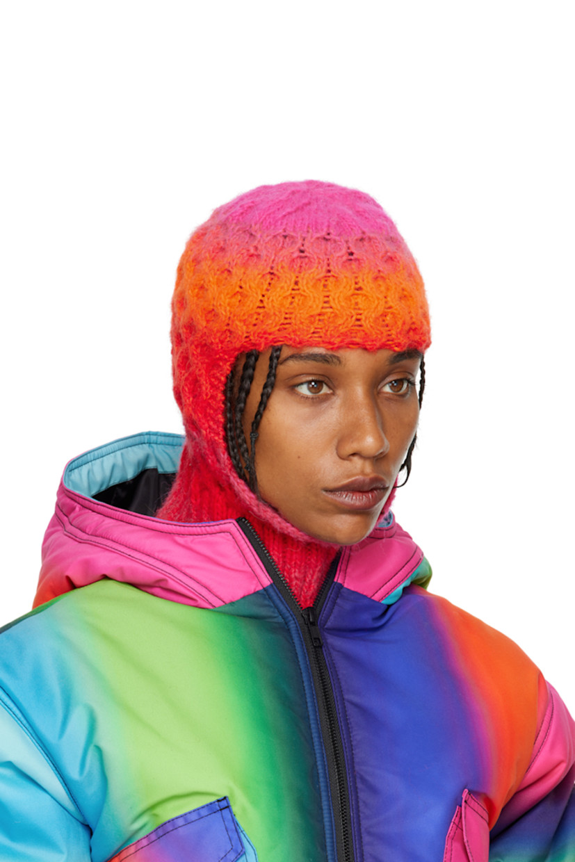 Cable knit acrylic and wool-blend balaclava featuring tie-dye pattern in tones of orange and pink. Rib knit trim at opening and hem. 

Face masks and face coverings are final sale and are not eligible for return or exchange.

Supplier color: Pink/Orange