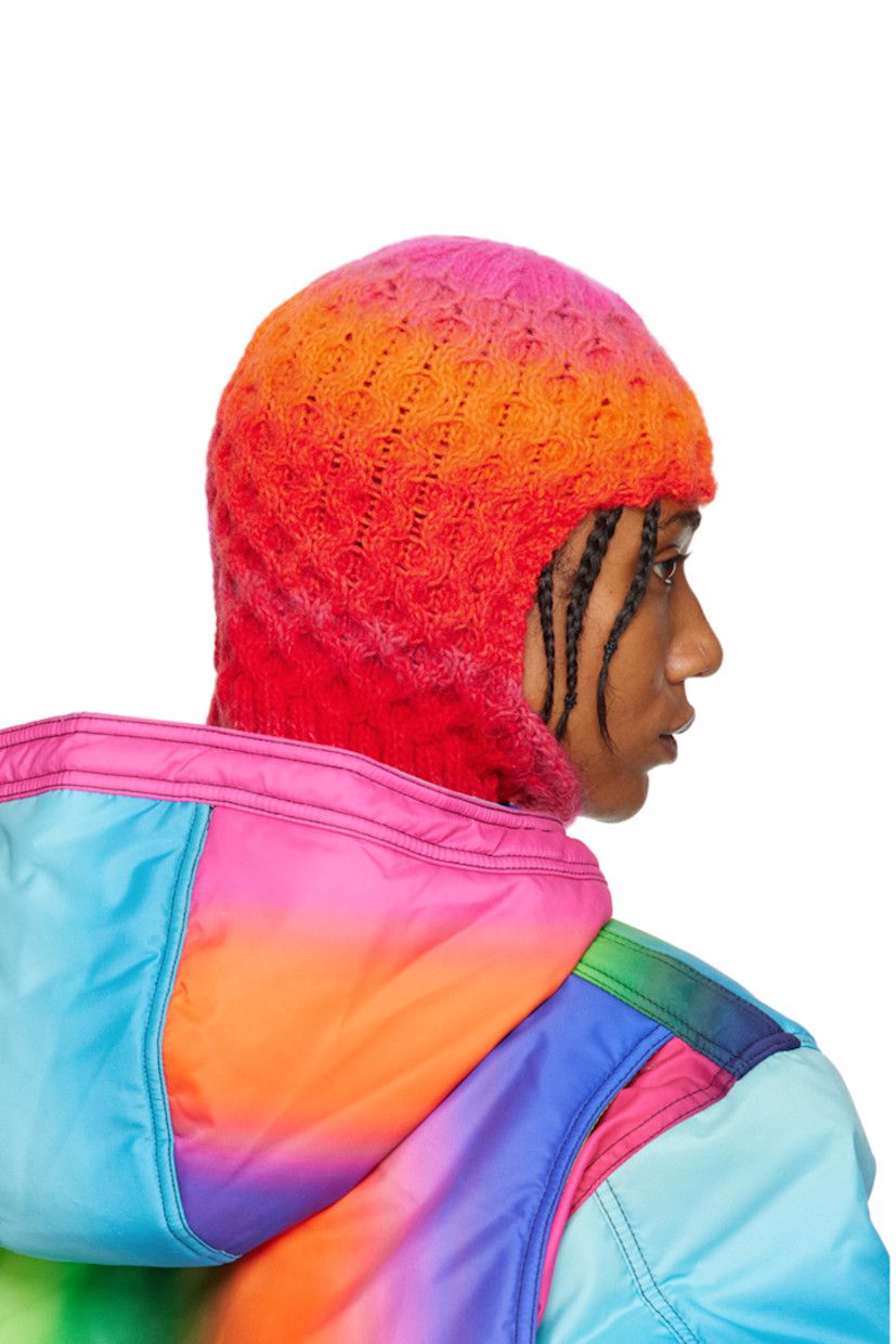 Cable knit acrylic and wool-blend balaclava featuring tie-dye pattern in tones of orange and pink. Rib knit trim at opening and hem. 

Face masks and face coverings are final sale and are not eligible for return or exchange.

Supplier color: Pink/Orange
