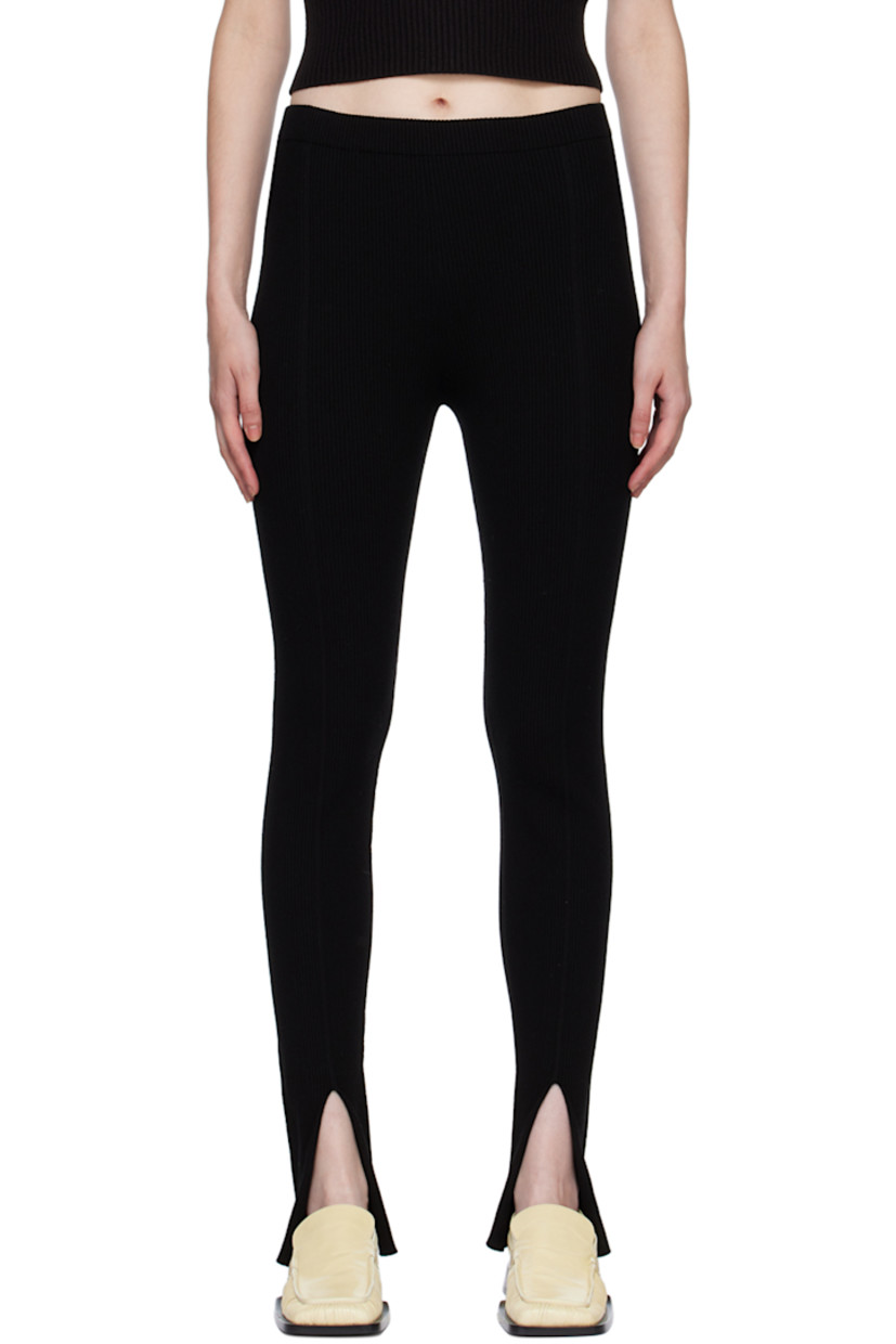 Rib knit FSC-certified viscose and polyester-blend leggings.

· Elasticized waistband
· Vented cuffs

Supplier color: Black