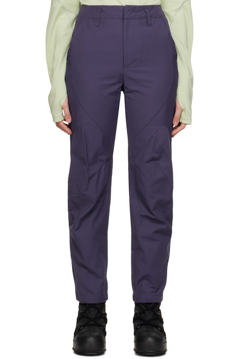 Nylon and cotton-blend canvas trousers.

· Paneled construction
· Belt loops 
· Four-pocket styling 
· Zip-fly
· Darts at leg 

Supplier color: Purple