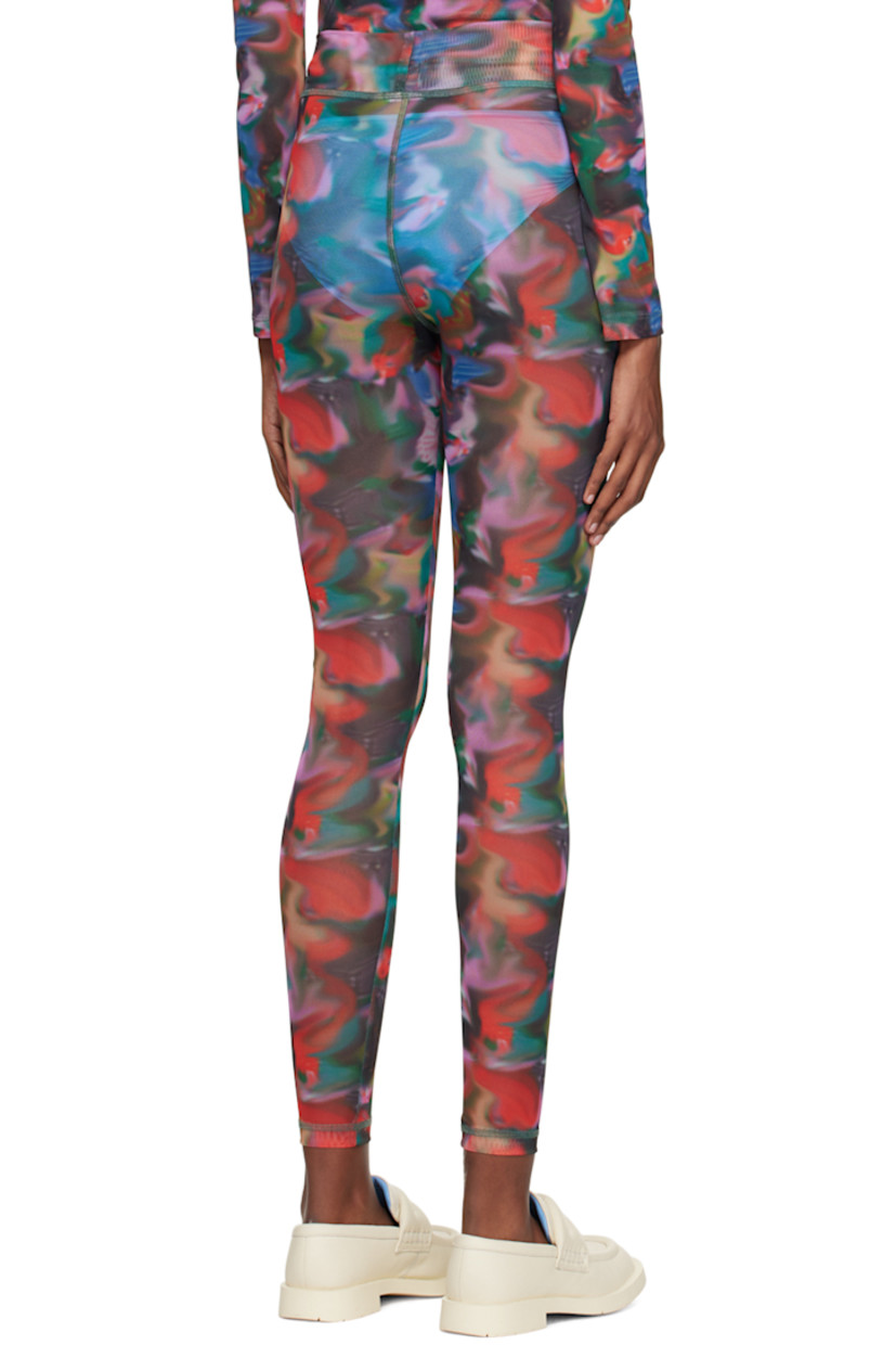 Semi-sheer stretch recycled polyester leggings. Graphic pattern printed throughout.

Supplier color: Brush strokes light