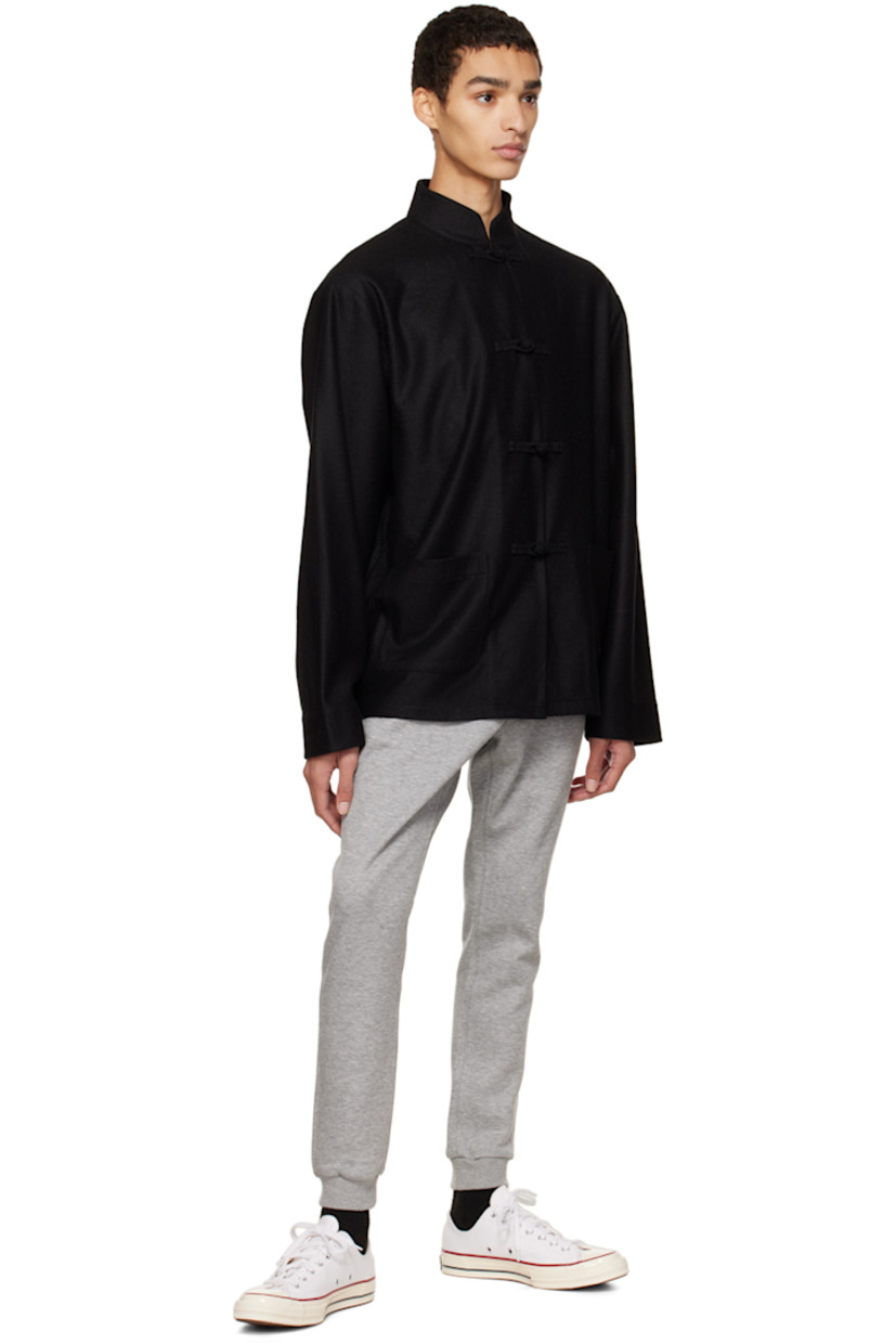 Cotton and polyester-blend jersey lounge pants.

· Logo-engraved D-ring hardware at elasticized waistband
· Three-pocket styling
· Logo printed at front
· Rib knit elasticized cuffs
· Text printed at back 

Supplier color: Gray