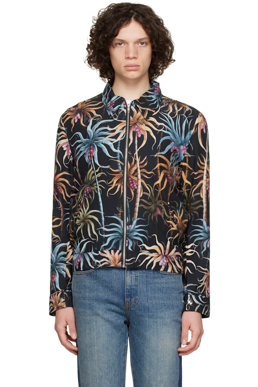Cotton twill jacket. Graphic pattern printed throughout.

· Spread collar
· Zip closure
· Welt pockets
· Partially elasticized hem
· Single-button barrel cuffs
· Two-patch pockets at interior
· Full plain-woven lining
· Silver-tone hardware

This item is part of a limited run of 100.

Supplier color: Gold