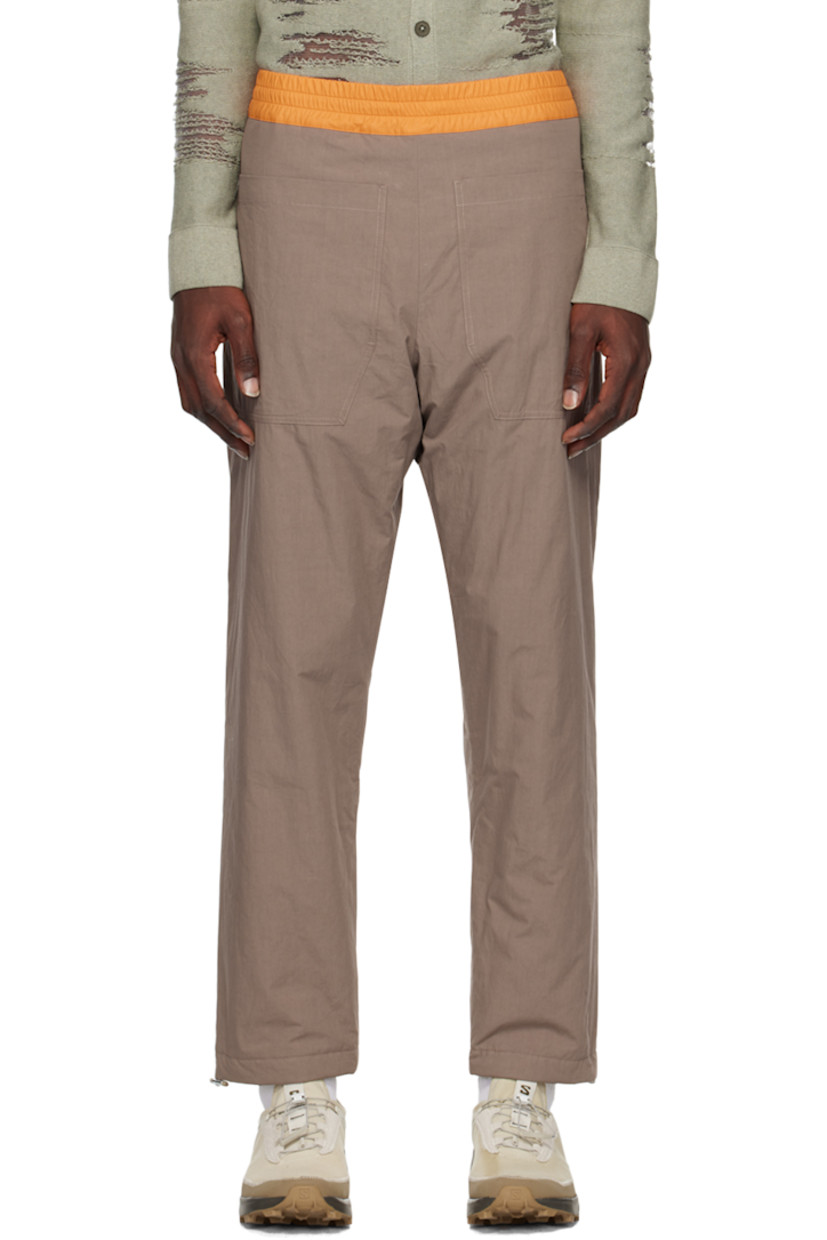 Insulated cotton broadcloth trousers. 

· Bungee-style drawstring at waistband and cuffs
· Four-pocket styling
· Fully lined

Supplier color: Chocolate/Rust