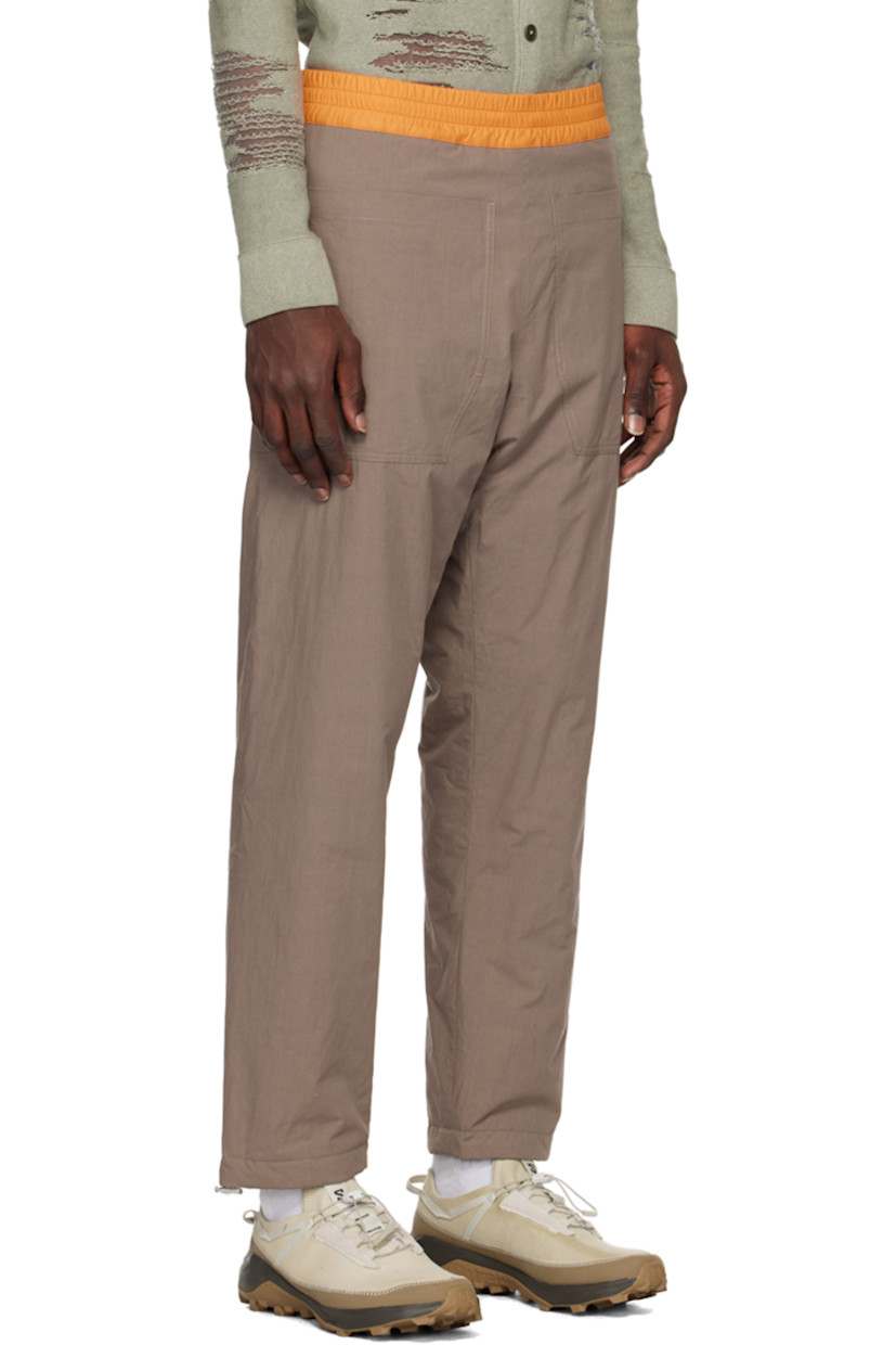 Insulated cotton broadcloth trousers. 

· Bungee-style drawstring at waistband and cuffs
· Four-pocket styling
· Fully lined

Supplier color: Chocolate/Rust