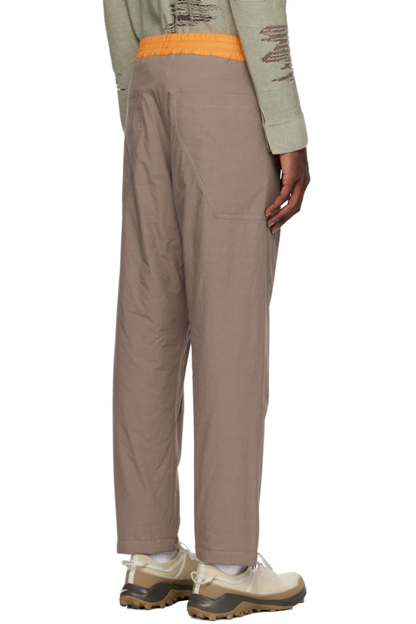 Insulated cotton broadcloth trousers. 

· Bungee-style drawstring at waistband and cuffs
· Four-pocket styling
· Fully lined

Supplier color: Chocolate/Rust