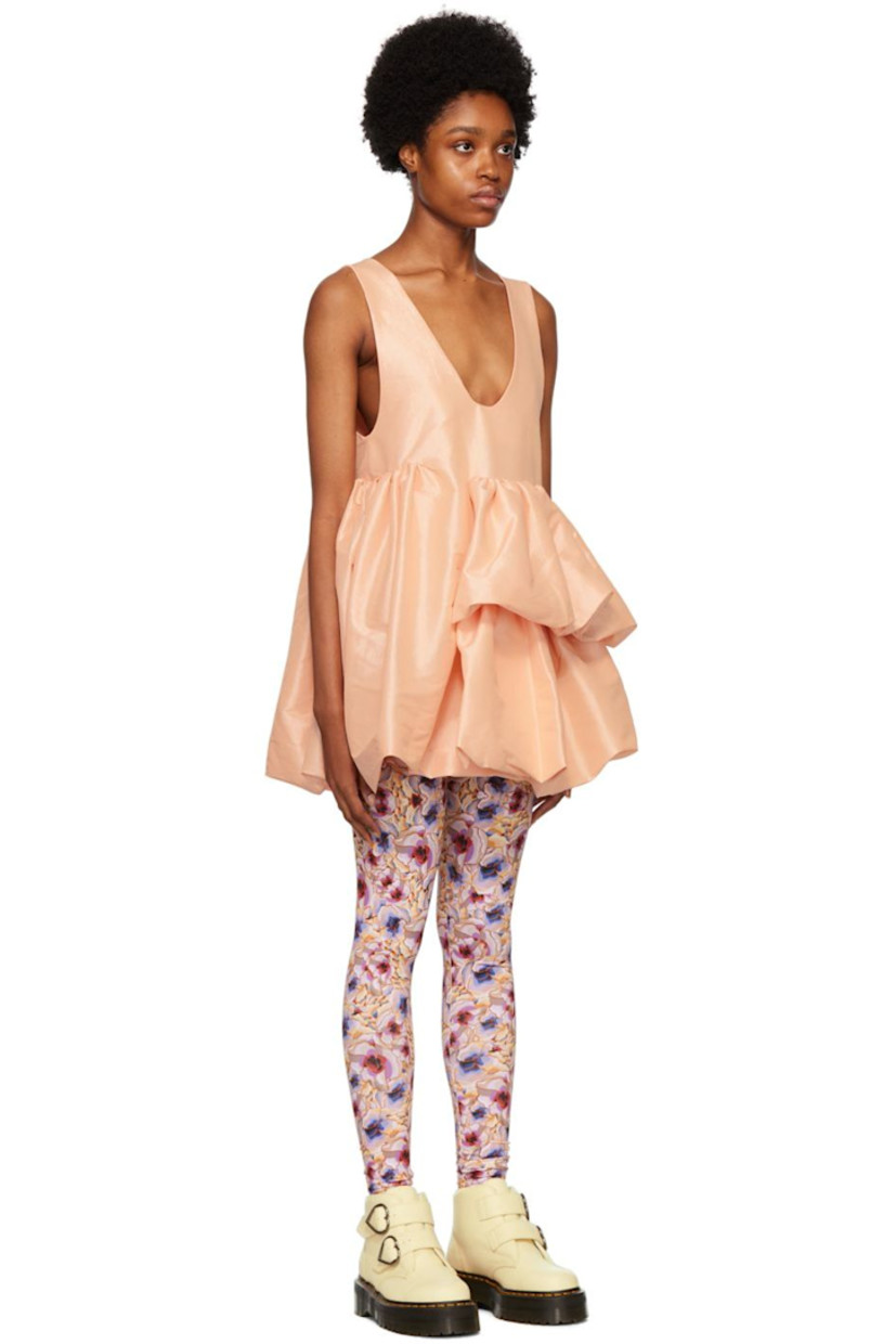 Stretch silk and polyester-blend taffeta dress.

· Plunging V-neck
· Gathering at waist
· Panel at outseam
· Full satin lining

Supplier color: Pale pink