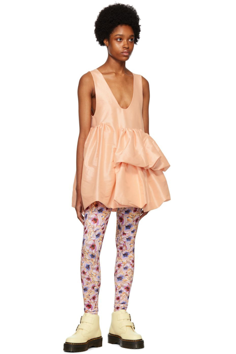 Stretch silk and polyester-blend taffeta dress.

· Plunging V-neck
· Gathering at waist
· Panel at outseam
· Full satin lining

Supplier color: Pale pink