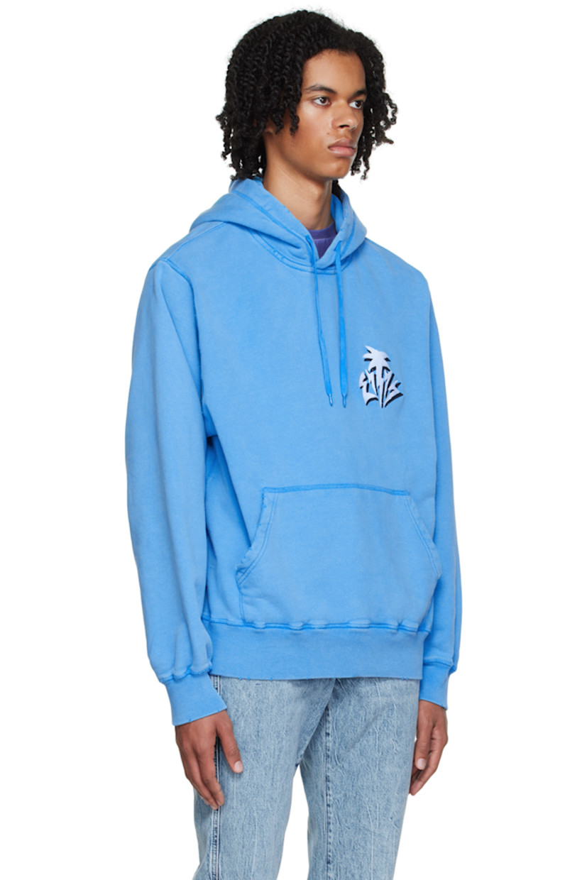 Organic cotton-blend French terry hoodie. Fading and distressing throughout. 

· Drawstring at hood
· Logo embroidered at chest
· Kangaroo pocket
· Textile logo flag at side seam
· Rib knit cuffs and hem

Wholesale exclusivity at SSENSE.

Supplier color: Aquamarine