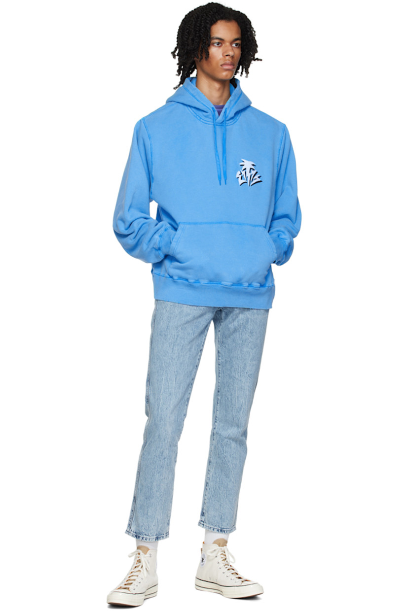 Organic cotton-blend French terry hoodie. Fading and distressing throughout. 

· Drawstring at hood
· Logo embroidered at chest
· Kangaroo pocket
· Textile logo flag at side seam
· Rib knit cuffs and hem

Wholesale exclusivity at SSENSE.

Supplier color: Aquamarine