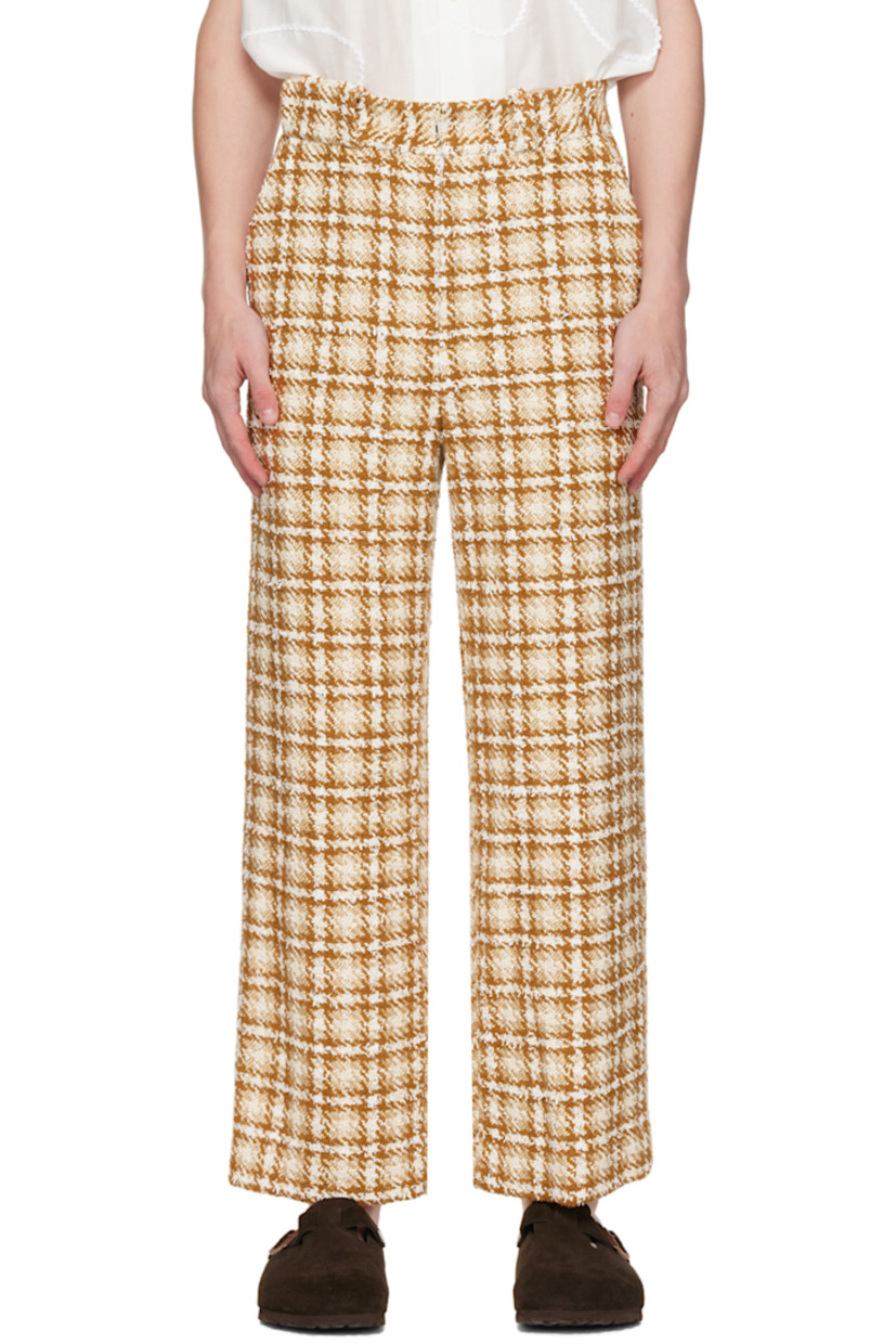 Straight-leg cotton and acrylic-blend tweed trousers. Check pattern throughout.

· High-rise
· Belt loops
· Four-pocket styling
· Zip-fly
· Full cotton-blend twill lining

Supplier color: Brown