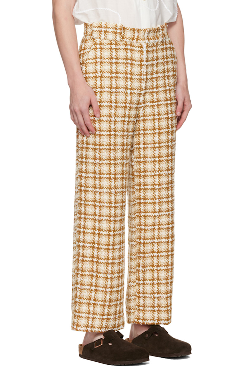 Straight-leg cotton and acrylic-blend tweed trousers. Check pattern throughout.

· High-rise
· Belt loops
· Four-pocket styling
· Zip-fly
· Full cotton-blend twill lining

Supplier color: Brown