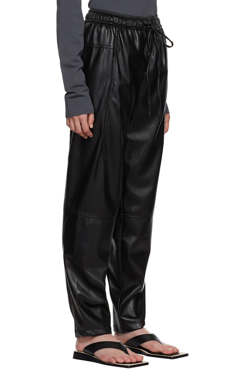 Faux-leather pants.

· Drawstring at elasticized waistband
· Two-pocket styling

Supplier color: Black