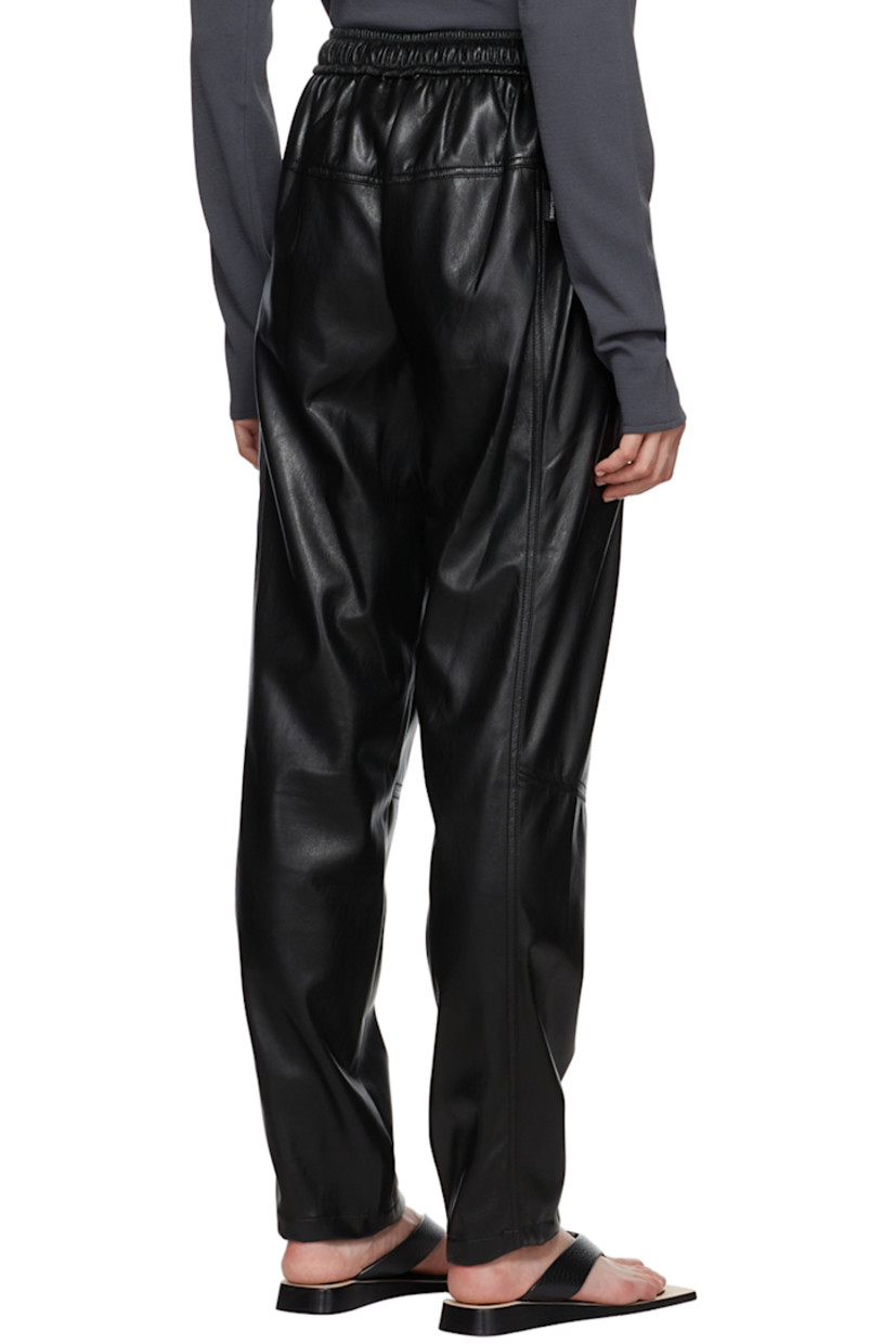 Faux-leather pants.

· Drawstring at elasticized waistband
· Two-pocket styling

Supplier color: Black