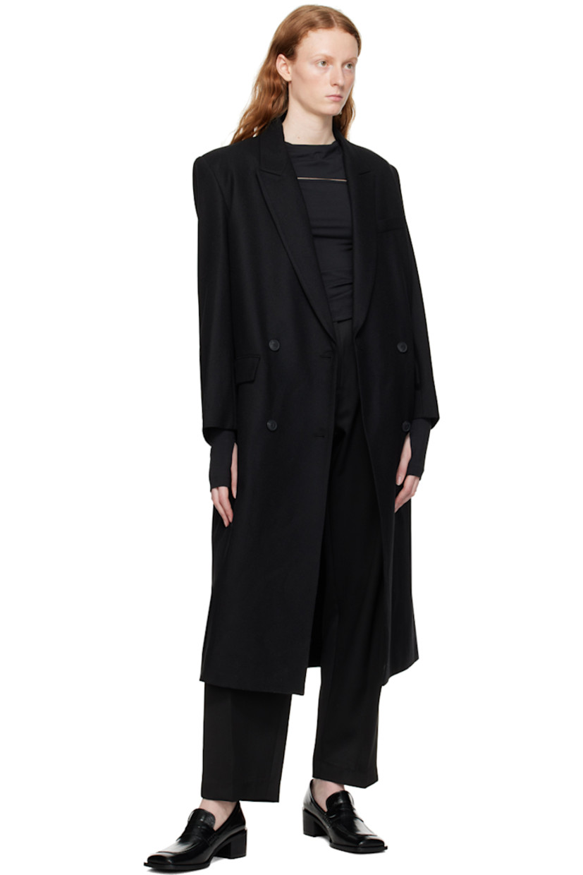 Straight-leg polyester-blend twill trousers.

· Belt loops
· Four-pocket styling
· Zip-fly
· Pleats at front
· Creased legs

Supplier color: Black
