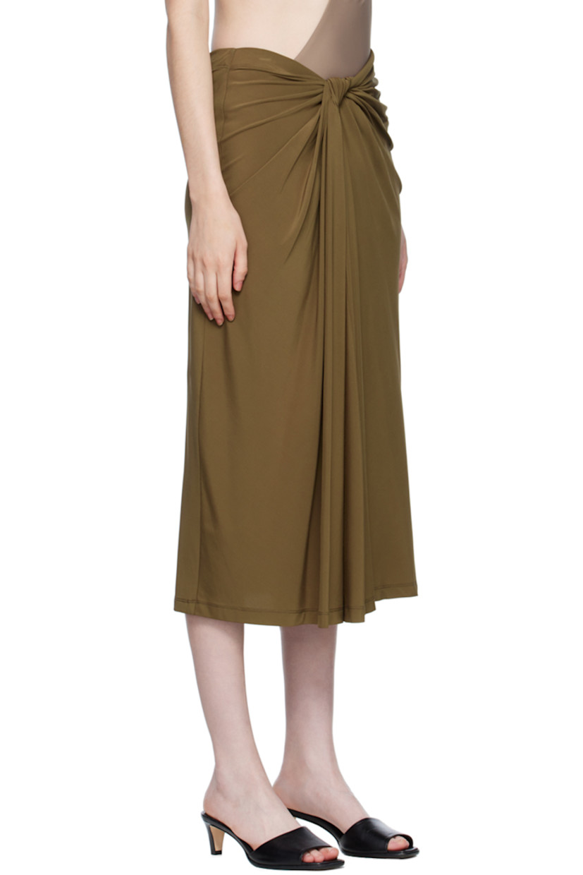 Stretch viscose jersey skirt. Knotted accent at elasticized waistband. 

Available exclusively at SSENSE.

Supplier color: Deset palm