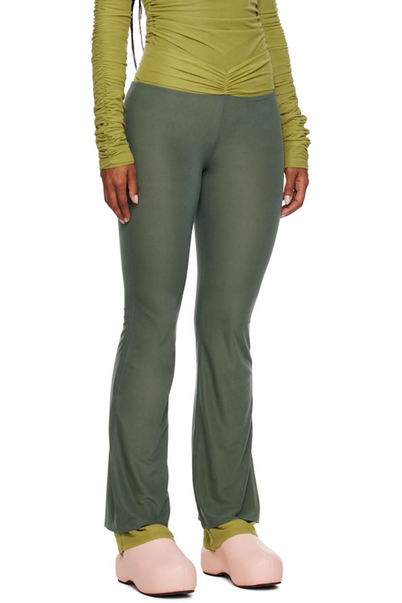 Slim-fit polyester mesh lounge pants. 

· Low-rise
· Ruching at waistband 
· Full mesh lining 

Supplier color: Alien green