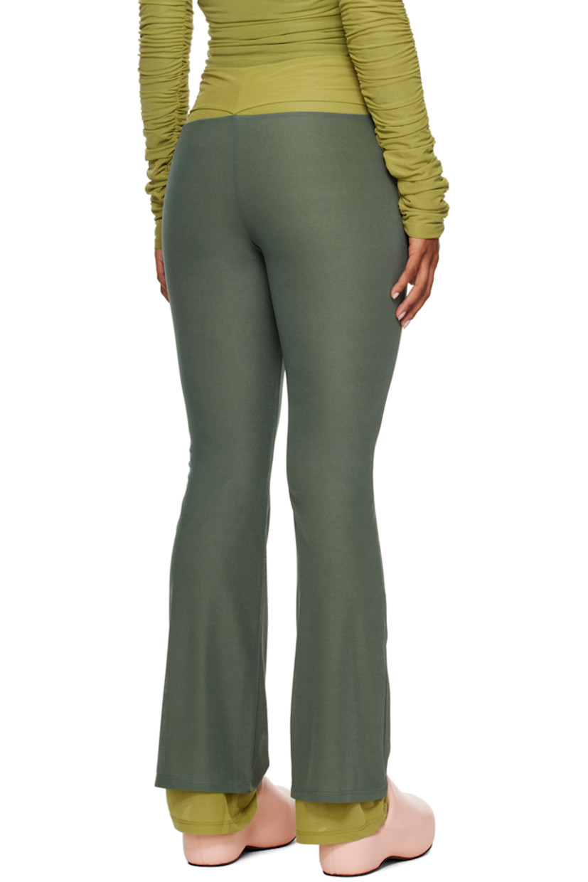 Slim-fit polyester mesh lounge pants. 

· Low-rise
· Ruching at waistband 
· Full mesh lining 

Supplier color: Alien green