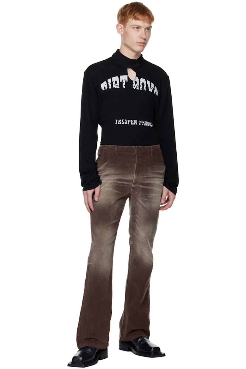 Rib knit cotton jersey sweater. 

· Paneled construction
· Modified press-stud and keyhole at mock neck
· Text printed at front
· Pinched seams at front and back

Supplier color: Black

Available exclusively at SSENSE.