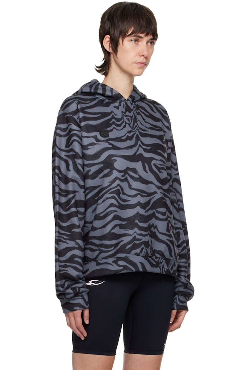 Cotton and polyester-blend fleece hoodie. Graphic pattern printed throughout.

Supplier color: Gray