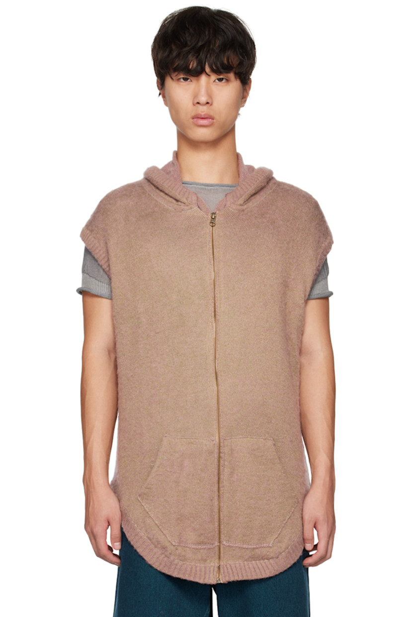 Sleeveless brushed knit mohair-blend hoodie. Piling throughout.

· Drawstring and rib knit trim at hood
· Zip closure
· Rib knit hem and armscyes
· Patch pockets
· Antiqued gold-tone hardware

Part of the Sliver collection.

Available exclusively at SSENSE.
 
Supplier color: Pink