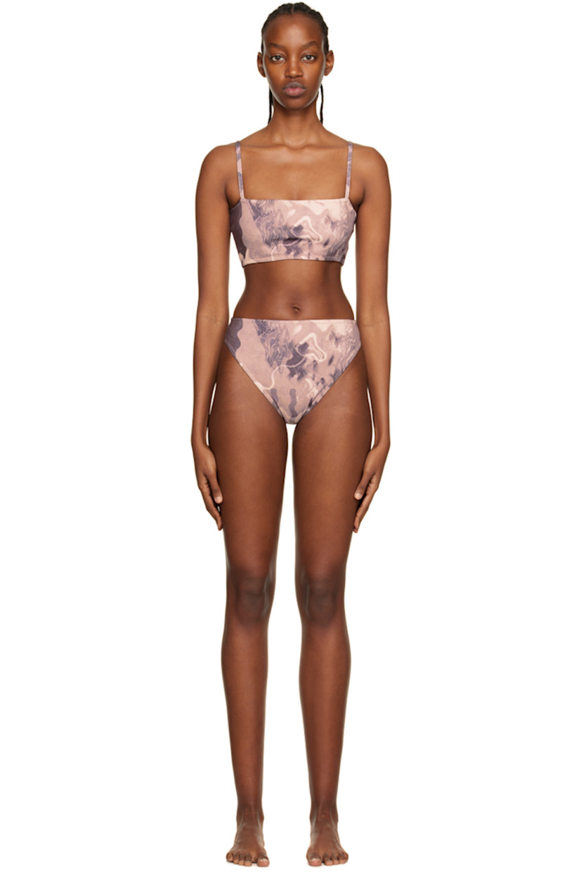 Stretch recycled polyester jersey bikini set. Graphic pattern printed throughout.

Bikini top
· Straight neck
· Fixed shoulder straps
· Fully lined

Bikini bottoms
· Elasticized waistband
· Fully lined

Available exclusively at SSENSE.

Supplier color: Beige/Black