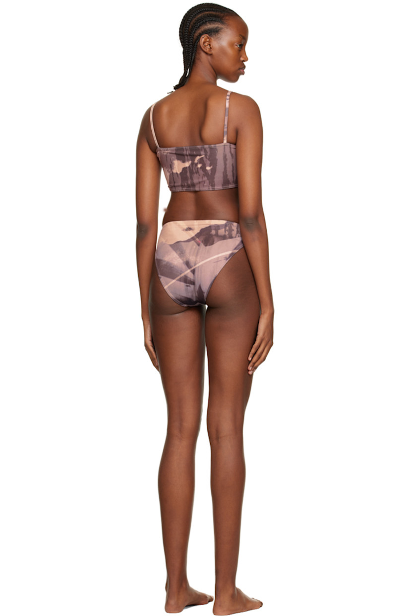 Stretch recycled polyester jersey bikini set. Graphic pattern printed throughout.

Bikini top
· Straight neck
· Fixed shoulder straps
· Fully lined

Bikini bottoms
· Elasticized waistband
· Fully lined

Available exclusively at SSENSE.

Supplier color: Brown