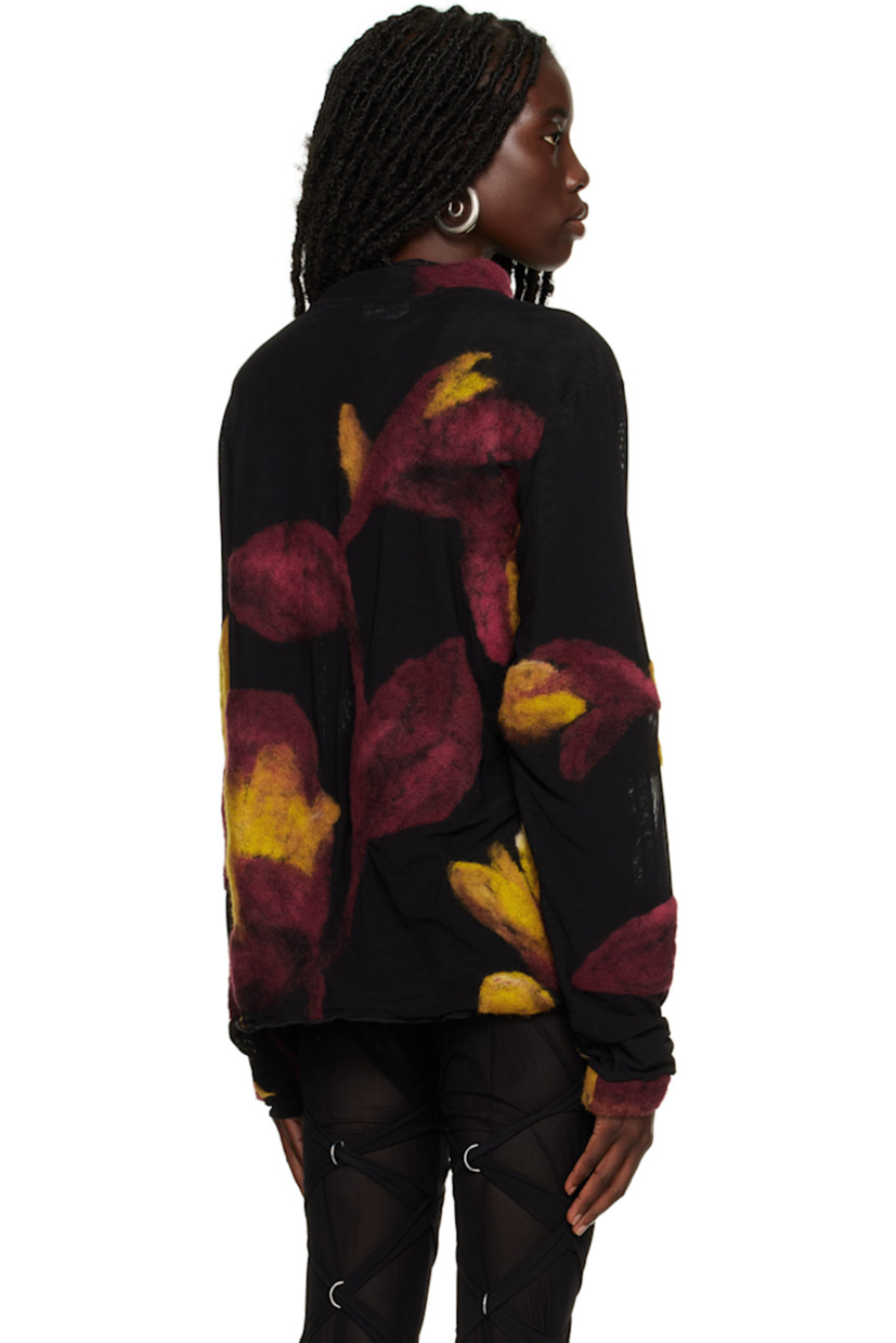Semi-sheer polyester mesh sweater. Graphic felted appliqués throughout. 

· Crewneck 
· Full mesh lining 

Supplier color: Multi