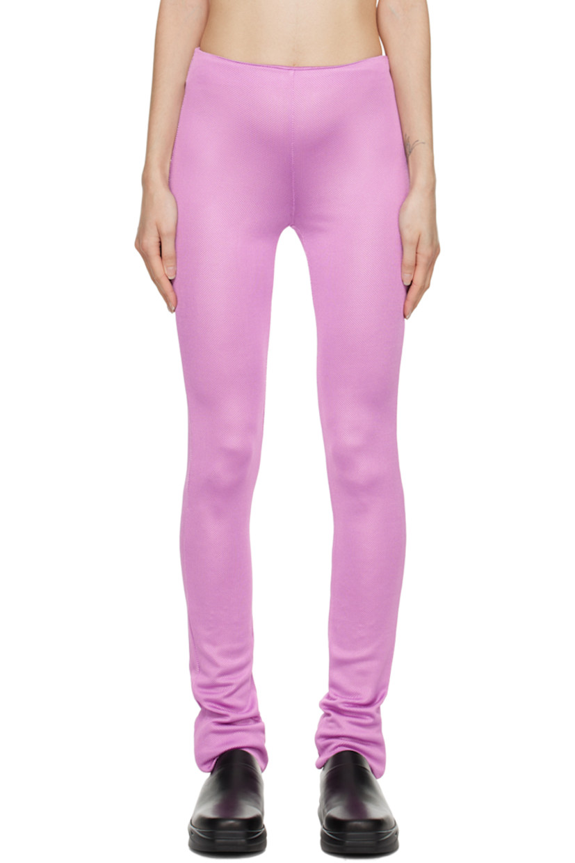 Knit stretch viscose leggings. 

· Zip vent at cuffs
· Zip closure at outseam

Supplier color: Intense mauve