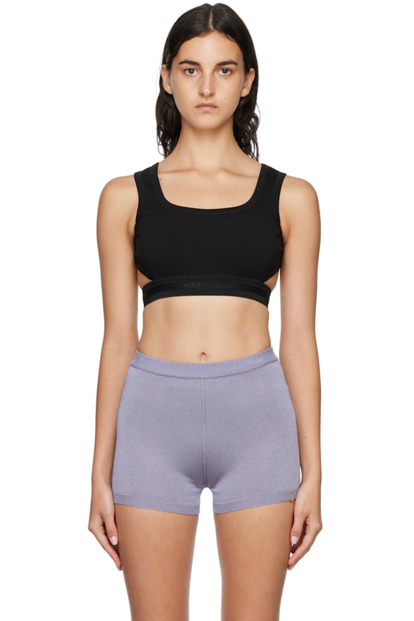 Stretch viscose-blend jersey tank top. 

· Square neck
· Logo embossed at elasticized hem
· Cut-outs at sides and back

Supplier color: Black