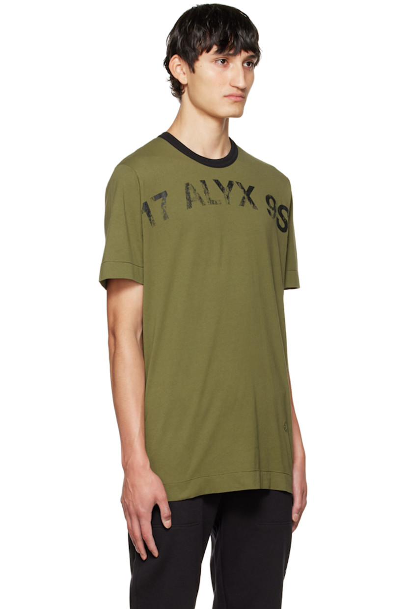 Cotton jersey T-shirt.

· Rib knit crewneck
· Logo printed at front and back

Supplier color: Military green