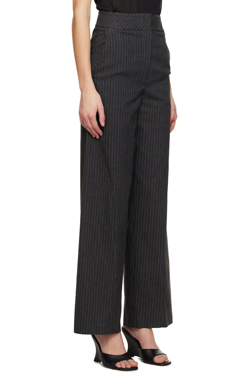 Brushed stretch viscose-blend twill trousers. Stripes throughout. 

· Four-pocket styling 
· Zip-fly 
· Modified outseams

Supplier color: Grey/Lilac