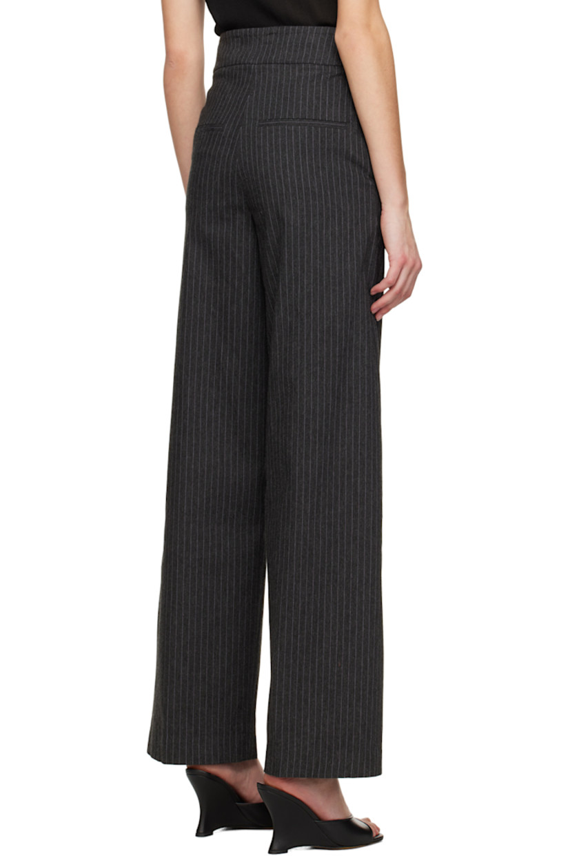 Brushed stretch viscose-blend twill trousers. Stripes throughout. 

· Four-pocket styling 
· Zip-fly 
· Modified outseams

Supplier color: Grey/Lilac