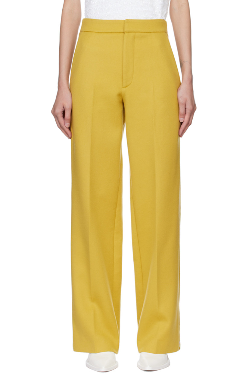 Brushed wool and cashmere-blend trousers.

 · Zip closure at side-seams
· Four-pocket styling
· Zip fly

Supplier color: Sauterne