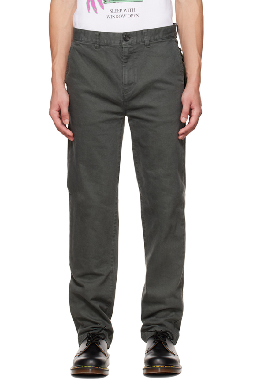 Stretch cotton twill trousers. 

· Belt loops
· Four-pocket styling
· Zip-fly
· Detachable pockets at back

Supplier color: Khaki gray