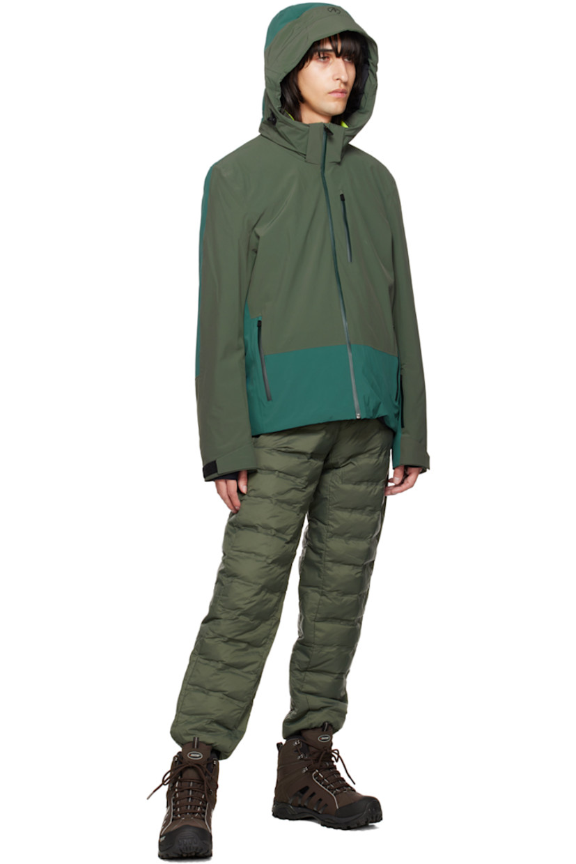 Primaloft®-insulated stretch nylon taffeta jacket.

· Paneled construction
· Drawstring at logo-bonded detachable hood
· Stand collar
· Zip closure
· Zip pockets
· Concealed drawstring at layered hem
· Zip gusset at side seams
· Zip pocket at cuff
· Velcro tab at cuffs
· Logo bonded at back
· Patch pockets and zip pocket at interior
· Full stretch jersey and mesh lining

Supplier color: Radium green/Multi