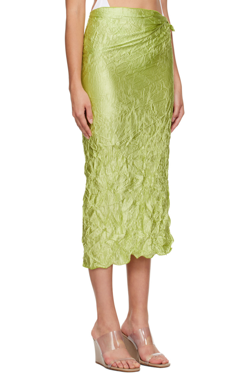 Crinkled garment-pleated silk satin cover up. 

· Wrap construction
· Self-tie closure
· Lettuce edge at hem
· Vent at side seam

Available exclusively at SSENSE.

Supplier color: Green