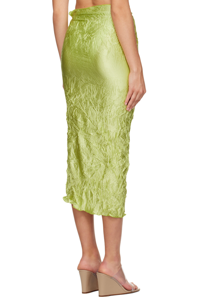 Crinkled garment-pleated silk satin cover up. 

· Wrap construction
· Self-tie closure
· Lettuce edge at hem
· Vent at side seam

Available exclusively at SSENSE.

Supplier color: Green