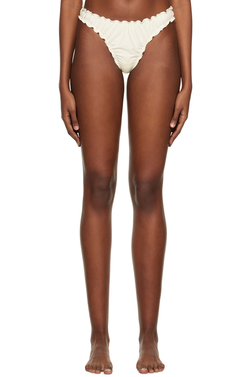 Stretch recycled nylon jersey thong-style bikini bottoms. 

· Elasticized lettuce edge throughout
· Unlined

Available exclusively at SSENSE.

Supplier color: Cream