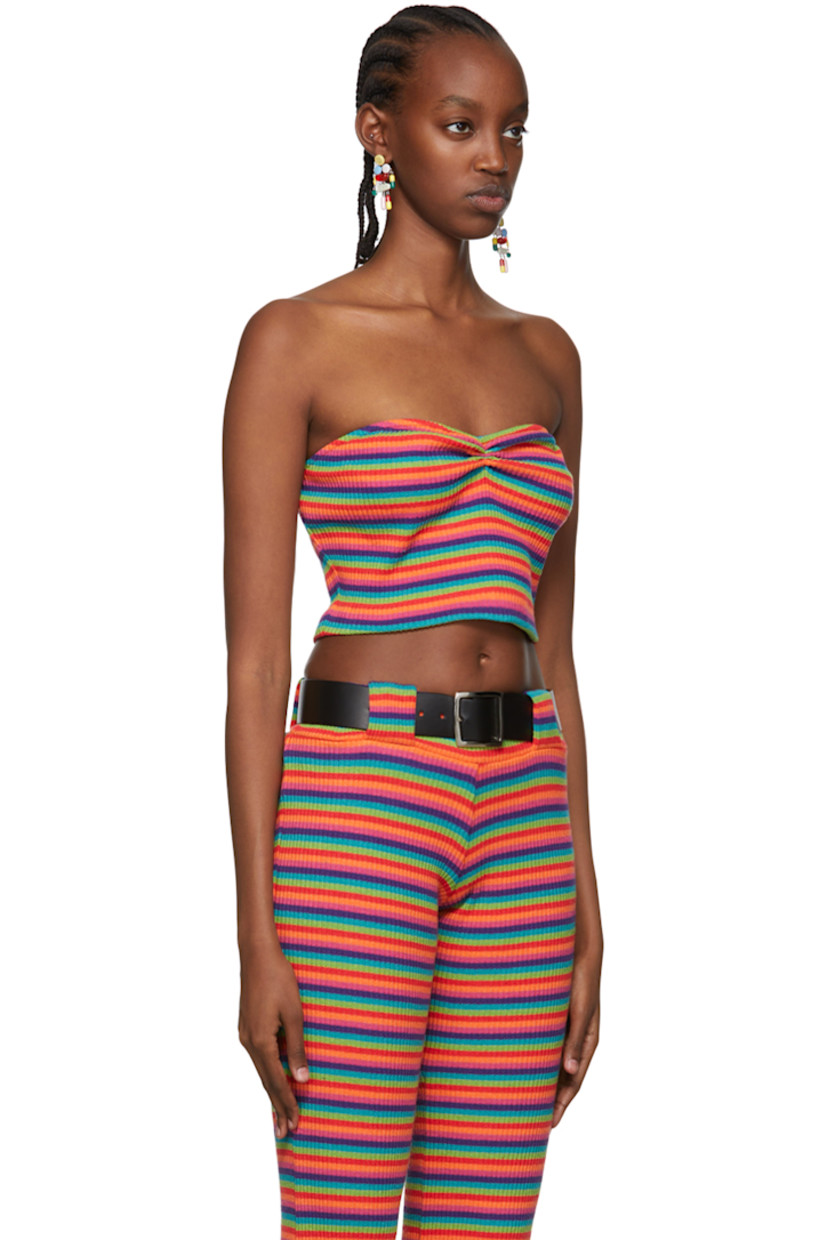Stretch rib knit cotton-blend top. Striped pattern throughout.

Part of the SS93 Re-Edition capsule collection.

Available exclusively at SSENSE.

Supplier color: Rainbow