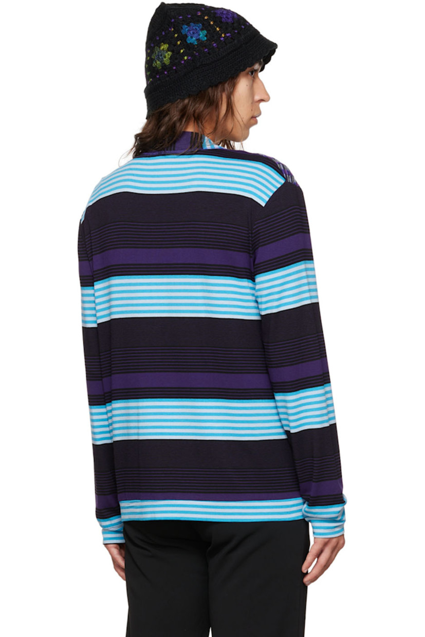 Stretch viscose and polyester-blend jersey cardigan. Stripe patterns throughout.

· Paneled construction
· Y-neck
· Button closure

Available exclusively at SSENSE.

Supplier color: Orchid multi