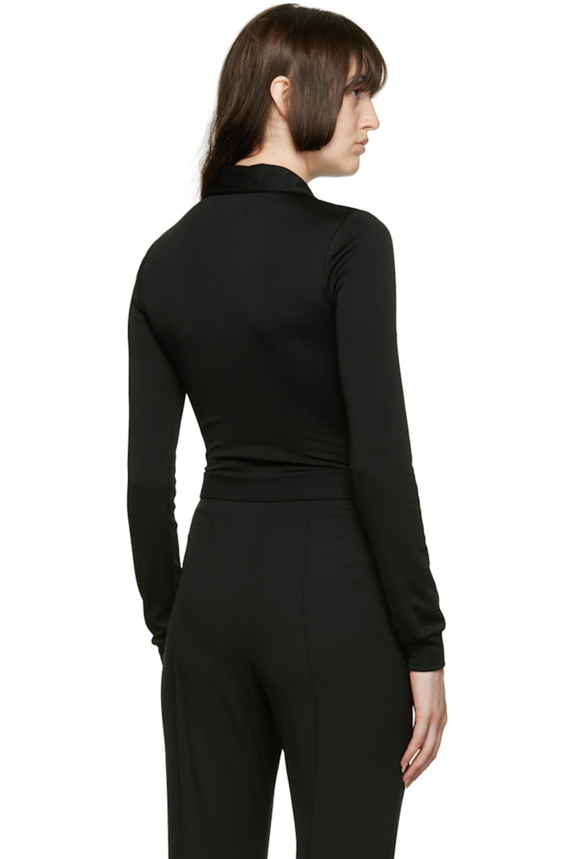 Stretch viscose and nylon-blend jersey bodysuit.

· Spread collar
· Zip closure
· Flap pockets
· Rib knit cuffs 
· Press-stud closure at bottom 
· Unlined

Wholesale exclusivity at SSENSE. 

Supplier color: Black
