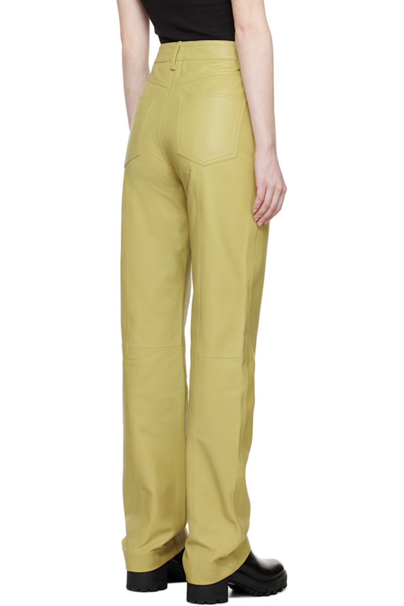 Straight-leg grained sheepskin pants. 

· Paneled construction
· Five-pocket styling
· Zip-fly
· Unlined

Supplier color: Green sheen