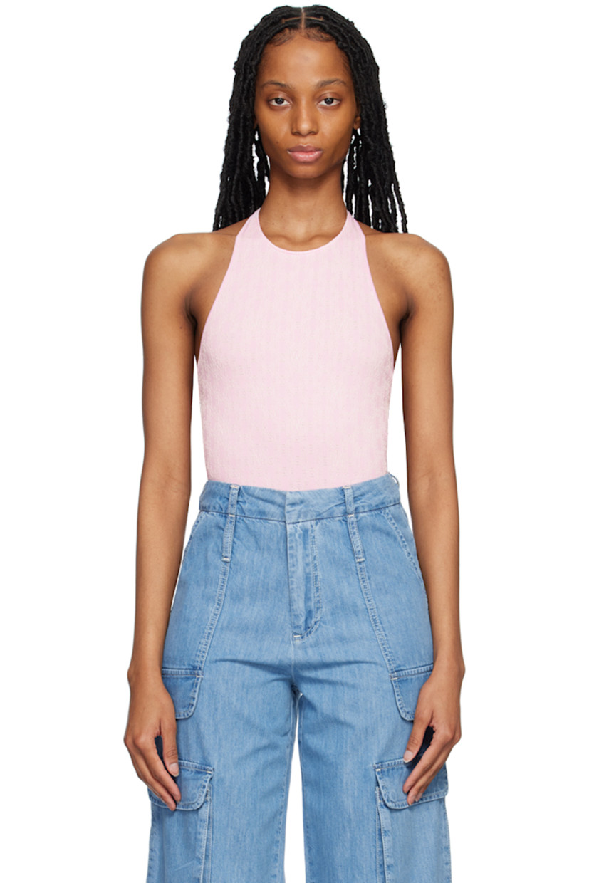 Stretch modal- and nylon-blend jersey bodysuit. 

· Round neck
· Press-stud closure at bottom
�· Halter strap
· Partial jersey lining

Supplier color: Prisma pink