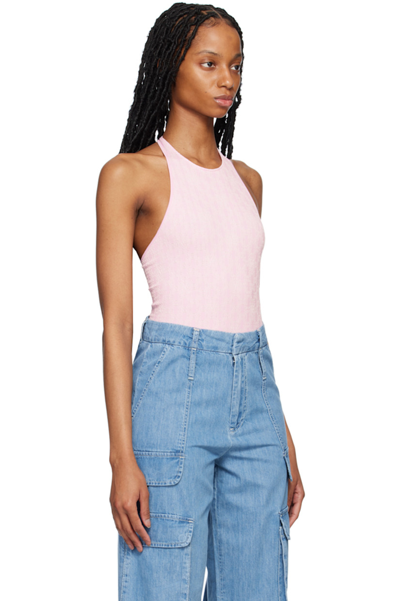 Stretch modal- and nylon-blend jersey bodysuit. 

· Round neck
· Press-stud closure at bottom
· Halter strap
· Partial jersey lining

Supplier color: Prisma pink