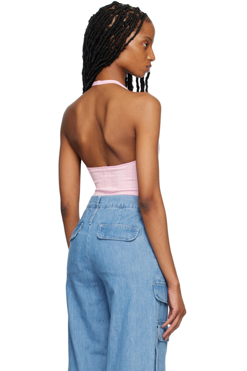 Stretch modal- and nylon-blend jersey bodysuit. 

· Round neck
· Press-stud closure at bottom
· Halter strap
· Partial jersey lining

Supplier color: Prisma pink