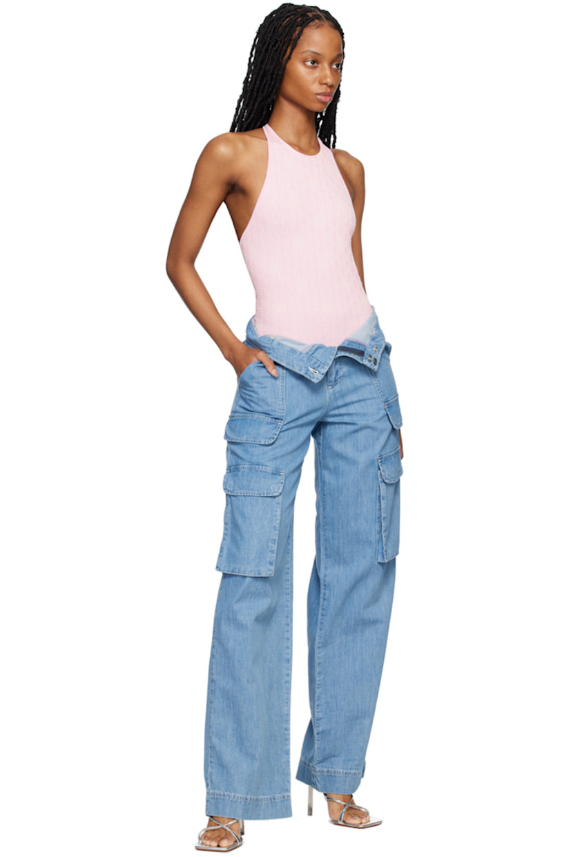 Stretch modal- and nylon-blend jersey bodysuit. 

· Round neck
· Press-stud closure at bottom
· Halter strap
· Partial jersey lining

Supplier color: Prisma pink